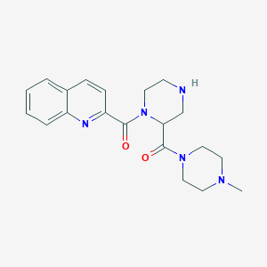 molecular formula C20H25N5O2 B5369587 2-({2-[(4-methyl-1-piperazinyl)carbonyl]-1-piperazinyl}carbonyl)quinoline 