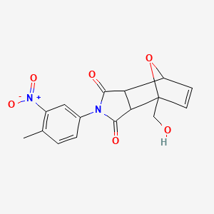 molecular formula C16H14N2O6 B5369629 1-(hydroxymethyl)-4-(4-methyl-3-nitrophenyl)-10-oxa-4-azatricyclo[5.2.1.0~2,6~]dec-8-ene-3,5-dione 