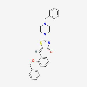 molecular formula C28H27N3O2S B5369653 5-[2-(benzyloxy)benzylidene]-2-(4-benzyl-1-piperazinyl)-1,3-thiazol-4(5H)-one 