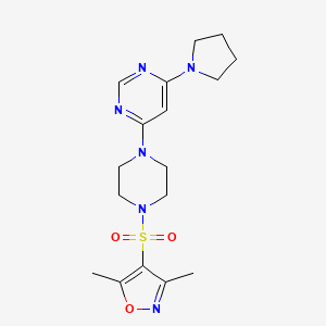 molecular formula C17H24N6O3S B5369663 4-{4-[(3,5-dimethyl-4-isoxazolyl)sulfonyl]-1-piperazinyl}-6-(1-pyrrolidinyl)pyrimidine 