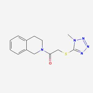 molecular formula C13H15N5OS B5369685 2-{[(1-methyl-1H-tetrazol-5-yl)thio]acetyl}-1,2,3,4-tetrahydroisoquinoline 