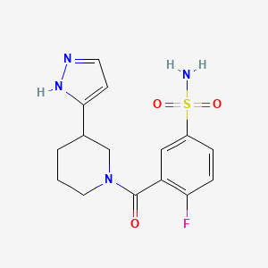 4-fluoro-3-{[3-(1H-pyrazol-5-yl)piperidin-1-yl]carbonyl}benzenesulfonamide