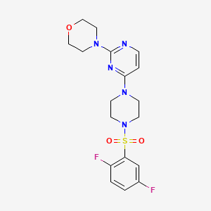 molecular formula C18H21F2N5O3S B5369690 4-(4-{4-[(2,5-difluorophenyl)sulfonyl]-1-piperazinyl}-2-pyrimidinyl)morpholine 