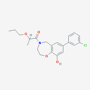 molecular formula C21H24ClNO4 B5369697 7-(3-chlorophenyl)-4-(2-propoxypropanoyl)-2,3,4,5-tetrahydro-1,4-benzoxazepin-9-ol 