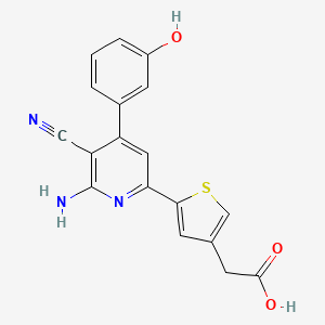 {5-[6-amino-5-cyano-4-(3-hydroxyphenyl)pyridin-2-yl]-3-thienyl}acetic acid