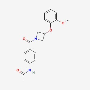 molecular formula C19H20N2O4 B5369767 N-(4-{[3-(2-methoxyphenoxy)azetidin-1-yl]carbonyl}phenyl)acetamide 