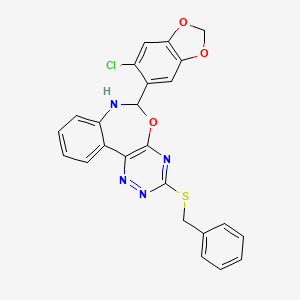 3-(benzylthio)-6-(6-chloro-1,3-benzodioxol-5-yl)-6,7-dihydro[1,2,4]triazino[5,6-d][3,1]benzoxazepine