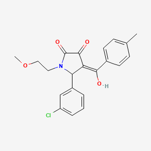 molecular formula C21H20ClNO4 B5369786 5-(3-chlorophenyl)-3-hydroxy-1-(2-methoxyethyl)-4-(4-methylbenzoyl)-1,5-dihydro-2H-pyrrol-2-one 