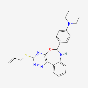 molecular formula C23H25N5OS B5369792 4-[3-(allylthio)-6,7-dihydro[1,2,4]triazino[5,6-d][3,1]benzoxazepin-6-yl]-N,N-diethylaniline 