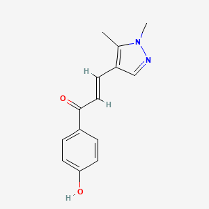 molecular formula C14H14N2O2 B5369798 3-(1,5-dimethyl-1H-pyrazol-4-yl)-1-(4-hydroxyphenyl)-2-propen-1-one 