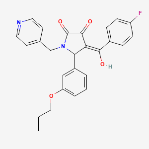 molecular formula C26H23FN2O4 B5369841 4-(4-fluorobenzoyl)-3-hydroxy-5-(3-propoxyphenyl)-1-(4-pyridinylmethyl)-1,5-dihydro-2H-pyrrol-2-one 