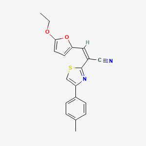 molecular formula C19H16N2O2S B5369862 3-(5-ethoxy-2-furyl)-2-[4-(4-methylphenyl)-1,3-thiazol-2-yl]acrylonitrile 