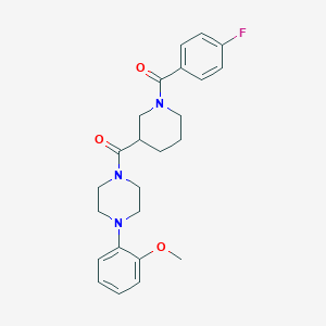 molecular formula C24H28FN3O3 B5369879 1-{[1-(4-fluorobenzoyl)-3-piperidinyl]carbonyl}-4-(2-methoxyphenyl)piperazine 