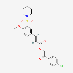 molecular formula C23H24ClNO6S B5369886 2-(4-chlorophenyl)-2-oxoethyl 3-[4-methoxy-3-(1-piperidinylsulfonyl)phenyl]acrylate 