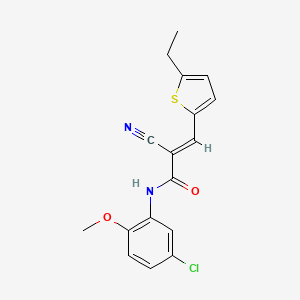 molecular formula C17H15ClN2O2S B5369897 N-(5-chloro-2-methoxyphenyl)-2-cyano-3-(5-ethyl-2-thienyl)acrylamide 