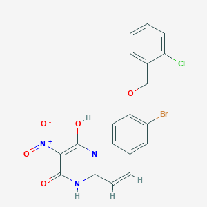 molecular formula C19H13BrClN3O5 B5369901 2-(2-{3-bromo-4-[(2-chlorobenzyl)oxy]phenyl}vinyl)-6-hydroxy-5-nitro-4(3H)-pyrimidinone 