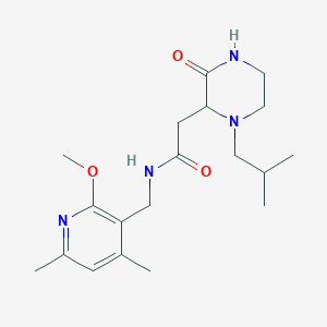 2-(1-isobutyl-3-oxo-2-piperazinyl)-N-[(2-methoxy-4,6-dimethyl-3-pyridinyl)methyl]acetamide