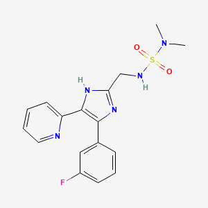 N'-{[4-(3-fluorophenyl)-5-pyridin-2-yl-1H-imidazol-2-yl]methyl}-N,N-dimethylsulfamide