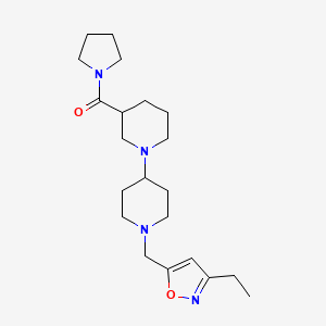 molecular formula C21H34N4O2 B5369965 1'-[(3-ethylisoxazol-5-yl)methyl]-3-(pyrrolidin-1-ylcarbonyl)-1,4'-bipiperidine 