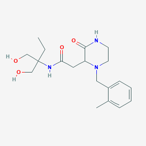 molecular formula C19H29N3O4 B5369966 N-[1,1-bis(hydroxymethyl)propyl]-2-[1-(2-methylbenzyl)-3-oxo-2-piperazinyl]acetamide 