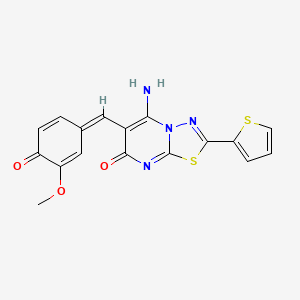 6-(4-hydroxy-3-methoxybenzylidene)-5-imino-2-(2-thienyl)-5,6-dihydro-7H-[1,3,4]thiadiazolo[3,2-a]pyrimidin-7-one