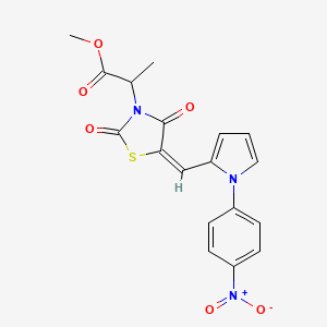 molecular formula C18H15N3O6S B5369980 methyl 2-(5-{[1-(4-nitrophenyl)-1H-pyrrol-2-yl]methylene}-2,4-dioxo-1,3-thiazolidin-3-yl)propanoate 