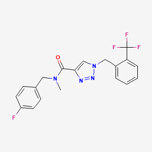 molecular formula C19H16F4N4O B5370025 N-(4-fluorobenzyl)-N-methyl-1-[2-(trifluoromethyl)benzyl]-1H-1,2,3-triazole-4-carboxamide 