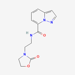 N-[2-(2-oxo-1,3-oxazolidin-3-yl)ethyl]pyrazolo[1,5-a]pyridine-7-carboxamide