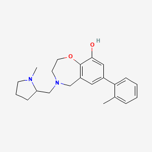 molecular formula C22H28N2O2 B5370030 7-(2-methylphenyl)-4-[(1-methylpyrrolidin-2-yl)methyl]-2,3,4,5-tetrahydro-1,4-benzoxazepin-9-ol 