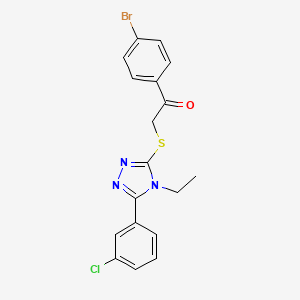 1-(4-bromophenyl)-2-{[5-(3-chlorophenyl)-4-ethyl-4H-1,2,4-triazol-3-yl]thio}ethanone