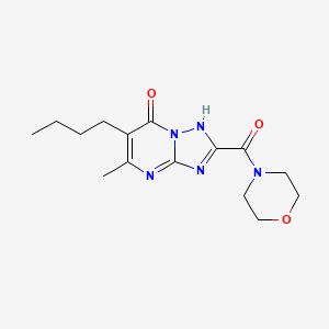 molecular formula C15H21N5O3 B5370039 6-butyl-5-methyl-2-(4-morpholinylcarbonyl)[1,2,4]triazolo[1,5-a]pyrimidin-7(4H)-one 