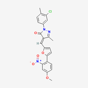 2-(3-chloro-4-methylphenyl)-4-{[5-(4-methoxy-2-nitrophenyl)-2-furyl]methylene}-5-methyl-2,4-dihydro-3H-pyrazol-3-one