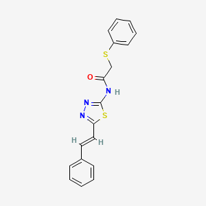 2-(phenylthio)-N-[5-(2-phenylvinyl)-1,3,4-thiadiazol-2-yl]acetamide