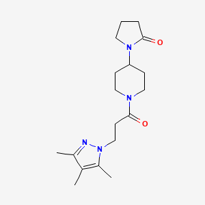 1-{1-[3-(3,4,5-trimethyl-1H-pyrazol-1-yl)propanoyl]piperidin-4-yl}pyrrolidin-2-one