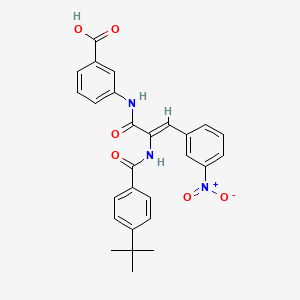 molecular formula C27H25N3O6 B5370114 3-{[2-[(4-tert-butylbenzoyl)amino]-3-(3-nitrophenyl)acryloyl]amino}benzoic acid 