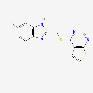 6-methyl-4-{[(6-methyl-1H-benzimidazol-2-yl)methyl]thio}thieno[2,3-d]pyrimidine