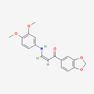 1-(1,3-benzodioxol-5-yl)-3-[(3,4-dimethoxyphenyl)amino]-2-propen-1-one