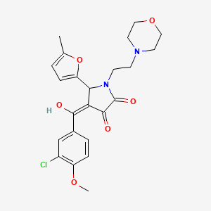 molecular formula C23H25ClN2O6 B5370182 4-(3-chloro-4-methoxybenzoyl)-3-hydroxy-5-(5-methyl-2-furyl)-1-[2-(4-morpholinyl)ethyl]-1,5-dihydro-2H-pyrrol-2-one 