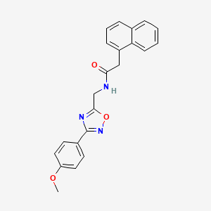 molecular formula C22H19N3O3 B5370206 N-{[3-(4-methoxyphenyl)-1,2,4-oxadiazol-5-yl]methyl}-2-(1-naphthyl)acetamide 