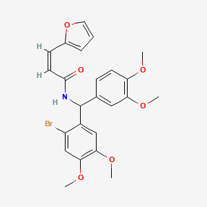 molecular formula C24H24BrNO6 B5370270 N-[(2-bromo-4,5-dimethoxyphenyl)(3,4-dimethoxyphenyl)methyl]-3-(2-furyl)acrylamide 