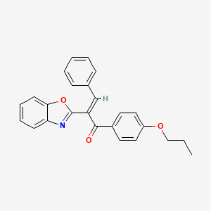 molecular formula C25H21NO3 B5370283 2-(1,3-benzoxazol-2-yl)-3-phenyl-1-(4-propoxyphenyl)-2-propen-1-one 