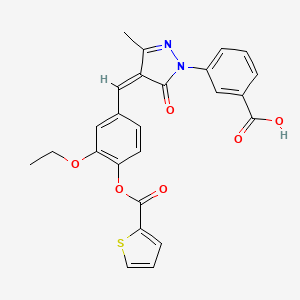 3-(4-{3-ethoxy-4-[(2-thienylcarbonyl)oxy]benzylidene}-3-methyl-5-oxo-4,5-dihydro-1H-pyrazol-1-yl)benzoic acid