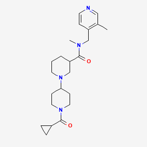 molecular formula C23H34N4O2 B5370305 1'-(cyclopropylcarbonyl)-N-methyl-N-[(3-methylpyridin-4-yl)methyl]-1,4'-bipiperidine-3-carboxamide 