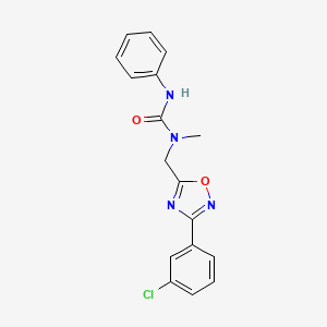 molecular formula C17H15ClN4O2 B5370320 N-{[3-(3-chlorophenyl)-1,2,4-oxadiazol-5-yl]methyl}-N-methyl-N'-phenylurea 