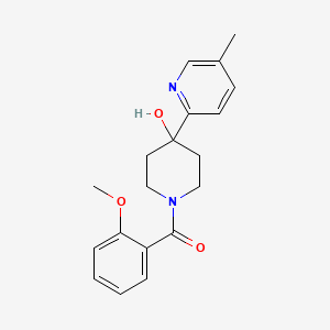 molecular formula C19H22N2O3 B5370328 1-(2-methoxybenzoyl)-4-(5-methylpyridin-2-yl)piperidin-4-ol 