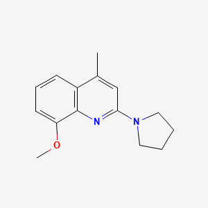 molecular formula C15H18N2O B5370339 8-methoxy-4-methyl-2-(1-pyrrolidinyl)quinoline 