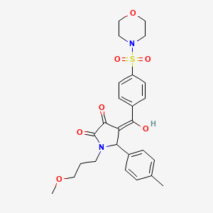 molecular formula C26H30N2O7S B5370372 3-hydroxy-1-(3-methoxypropyl)-5-(4-methylphenyl)-4-[4-(4-morpholinylsulfonyl)benzoyl]-1,5-dihydro-2H-pyrrol-2-one 