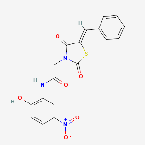 molecular formula C18H13N3O6S B5370375 2-(5-benzylidene-2,4-dioxo-1,3-thiazolidin-3-yl)-N-(2-hydroxy-5-nitrophenyl)acetamide 