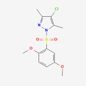 molecular formula C13H15ClN2O4S B5370391 4-chloro-1-[(2,5-dimethoxyphenyl)sulfonyl]-3,5-dimethyl-1H-pyrazole 