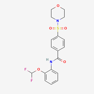 molecular formula C18H18F2N2O5S B5370418 N-[2-(difluoromethoxy)phenyl]-4-(morpholin-4-ylsulfonyl)benzamide 